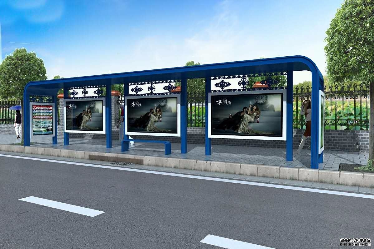 湘西州不銹鋼公交站臺(tái)早起的候車(chē)亭一塊站牌