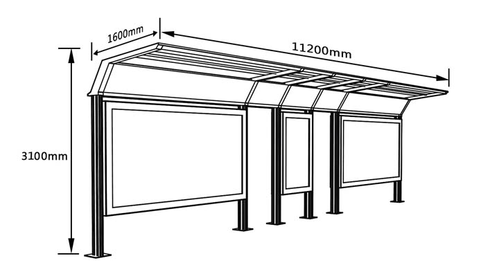 候車(chē)亭尺寸